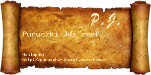 Puruczki József névjegykártya